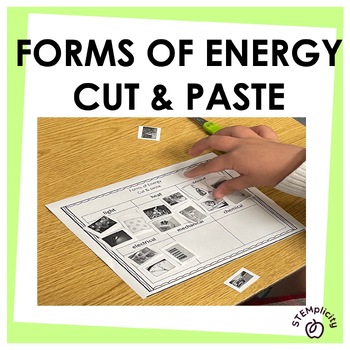 Preview of Forms of Energy Worksheets Cut and Paste Physical Science Types of Energy MELTS