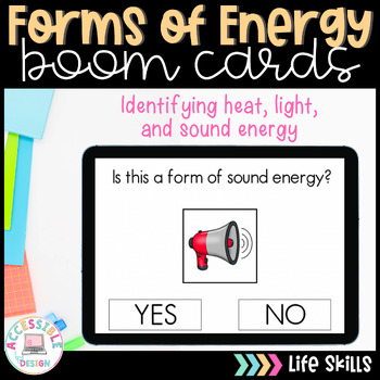 Preview of Forms of Energy Yes or No | BOOM™ Cards | Special Education 
