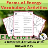 Forms of Energy and Energy Transformation Vocabulary Revie