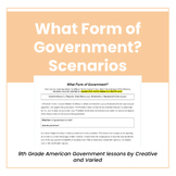 Forms of Government Scenarios