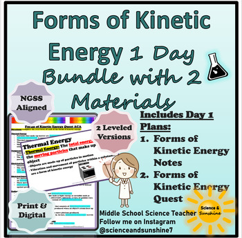 Preview of Forms of Kinetic Energy Unit Notes & Activities 1 Day Worth, 2 Materials