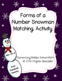 Forms of a Number Snowman Matching Activity