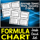 Formula Chart Task Cards: Density, Average Speed, Work, an