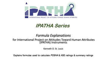 Preview of Formula Explanations for POSHA Instruments & the ASE