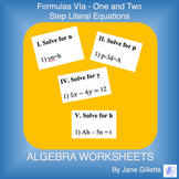 Formulas Via - One and Two Step Literal Equations