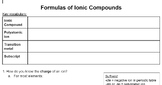 Formulas of Ionic Compounds