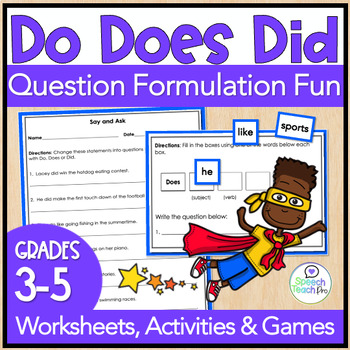 Preview of Formulate Questions Speech Therapy | Do Does Did