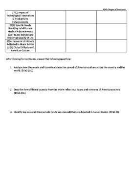 Forrest Gump Movie Guide by The History Classroom | TPT
