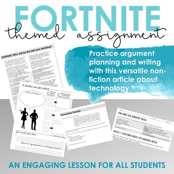 Preview of Fortnite Nonfiction Article, Writing Prompt, Grammar Practice- Distance Learning