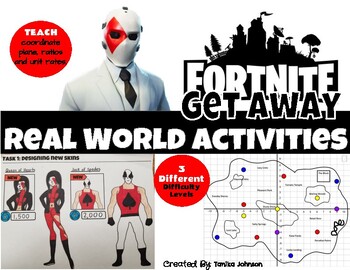 Preview of Fortnite Map Coordinate Plane Activity