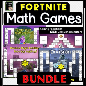 Preview of Fortnite Math Board Games Bundle