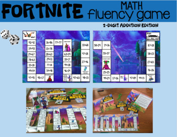 Preview of Fortnite Math Fluency Game (2-Digit Addition with Regrouping)