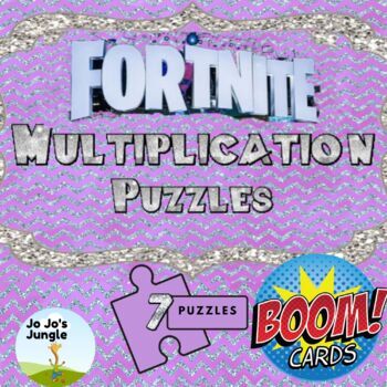 Preview of Fortnite Multiplication BOOM CARDS 