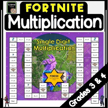 Fortnite Multiplication Board Game by ColemanCreations | TpT
