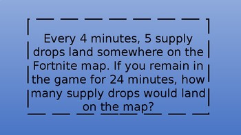Fortnite Math Problems Fortnite Word Problems Editable By Mrs Exceptional Education Tpt