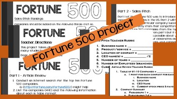 Preview of Banking and Finance or Accounting—Fortune 500 Research Project - NO PREP!!!