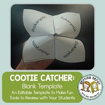 Preview of Fortune Teller / Cootie Catcher Blank Editable Template - Distance Learning