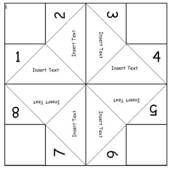 Fortune Teller Template Editable By Middle School Math With Mrs Middleton