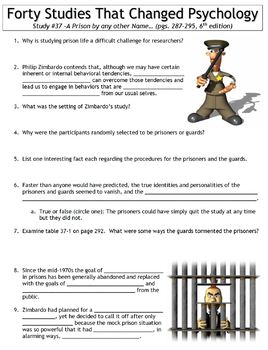 Preview of Forty Studies That Changed Psychology Worksheet #37: A Prison by any other Name