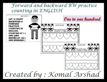 Preview of Forward and backward BW practice counting in English.(one to One Hundred).