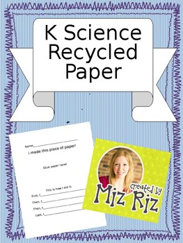 Preview of Recycled Paper Experiment {Directions & Recording Sheet}