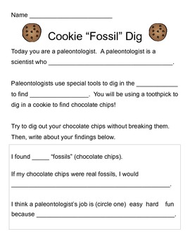 Preview of Fossil Dig with Chocolate Chip Cookies