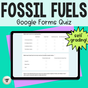 Preview of Fossil Fuels Comprehension Quiz