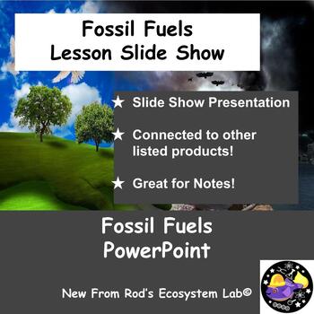 Preview of Fossil Fuels Lesson Slide Show Presentation FREE **Editable**