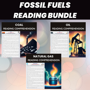 Preview of Fossil Fuels Reading Comprehension | Non Renewable Energy Sources