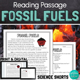 Fossil Fuels Reading Comprehension Passage PRINT and DIGITAL