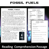 Fossil Fuels Reading Comprehension Passage and Questions |