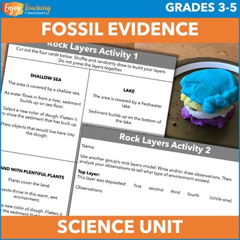Preview of Fossil Record & Evidence in Rock Layers Unit: Activities, Worksheets, Test