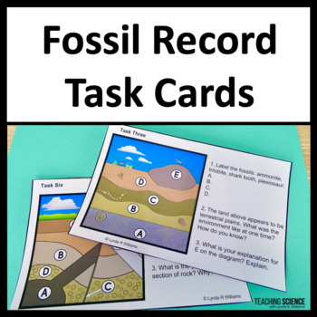 Preview of Fossil Record Science Task Cards - Earth Science Stations