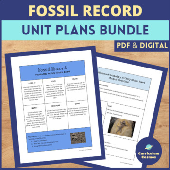 Preview of Fossil Record Unit Plans Bundle