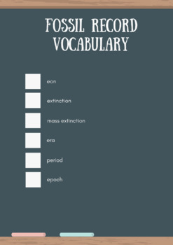 Preview of Fossil Record Vocabulary