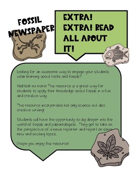 Fossil Research Newspaper by Open Book Teaching | TPT