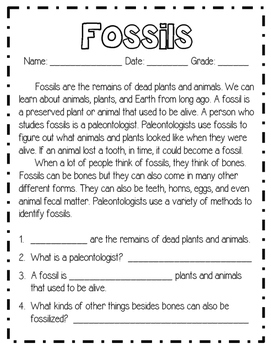 Fossil Shared Reading Activity by Cheezy Solutions to Lesson Planning