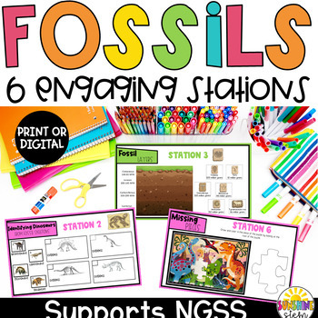 Preview of Fossil Stations {NGSS Aligned with 3-LS4-1, 4-ESS1-1,  MS-LS4-1 & MS-ESS2-3}