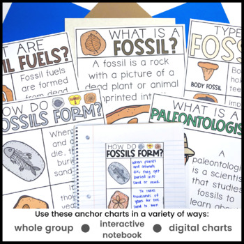 Fossil and Fossil Fuel Anchor Charts | First and Second | TPT