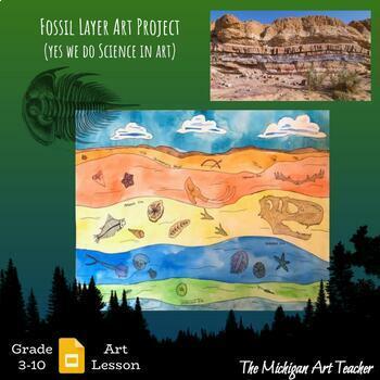 Preview of Fossil and Rock Layer Art Project - Science and Art Lesson - Earth Science