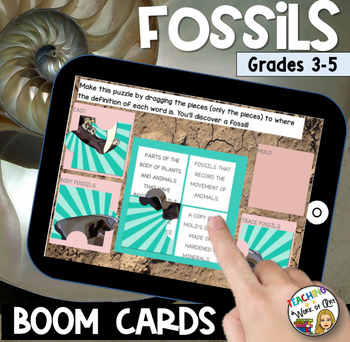 Preview of Fossils BOOM CARDS- DISTANCE LEARNING
