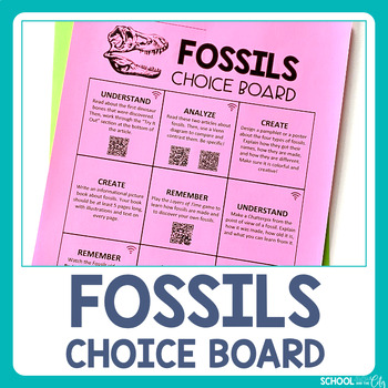 Preview of Fossils Choice Board - Editable Extension Activities