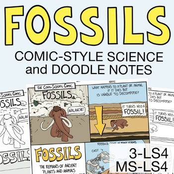 Preview of Fossils Comic-Styled Doodle Note Activity