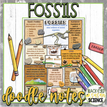 Preview of Fossils Doodle Notes & Quiz