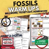 Fossils Warm Ups & Bell Ringers, NGSS Science Warm Ups
