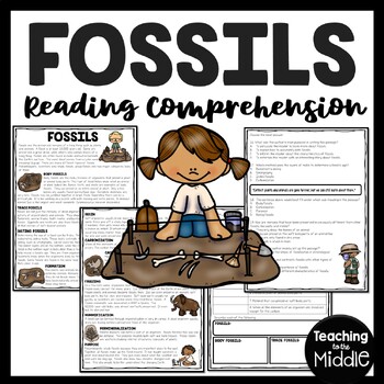Fossils Informational Text Reading Comprehension Worksheet Earth Science