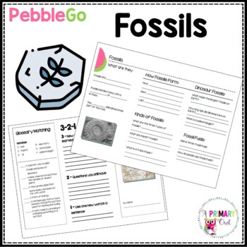 Fossils PebbleGo research brochure by A Primary Owl | TpT