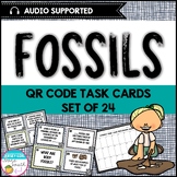Fossils QR Code Review Task Cards Set of 24 - Print & Digital