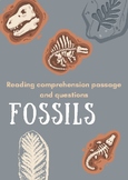 Fossils Reading Comprehension and Questions Worksheet : In