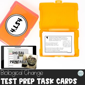 Preview of Fossils Science Test Prep Task Cards 4.LS4 - TNReady - Biological Change